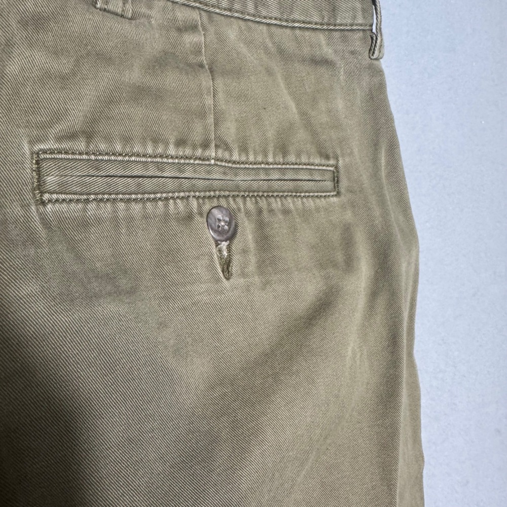 Polo Ralph Lauren Hammond Pant Mens Chino 42x30 Olive Fair Pleated Faded MA399 - Picture 9 of 10
